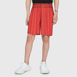 Шорты детские Полосатый красно-розовый, цвет: 3D-принт — фото 2