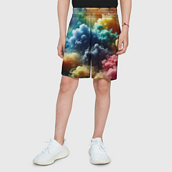 Шорты детские Яркий цветной дым, цвет: 3D-принт — фото 2