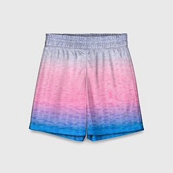 Шорты детские Tie-dye color gradient: pink-blue, цвет: 3D-принт