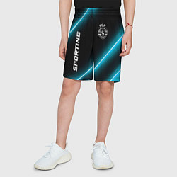 Шорты детские Sporting неоновые лампы, цвет: 3D-принт — фото 2