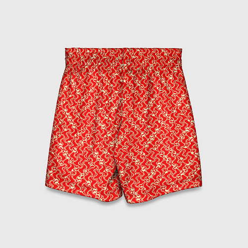 Детские шорты Красно-белый текстурированный / 3D-принт – фото 2