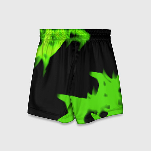 Детские шорты Xbox one green flame / 3D-принт – фото 2
