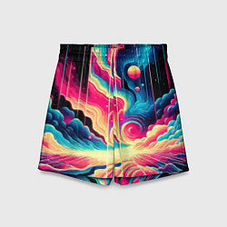 Шорты детские Neon space fantasy - ai art, цвет: 3D-принт