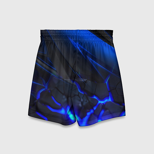 Детские шорты Синяя абстракция с плитами / 3D-принт – фото 2