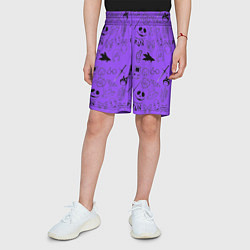 Шорты детские Хэллоуин узор на фиолетовом фоне, цвет: 3D-принт — фото 2