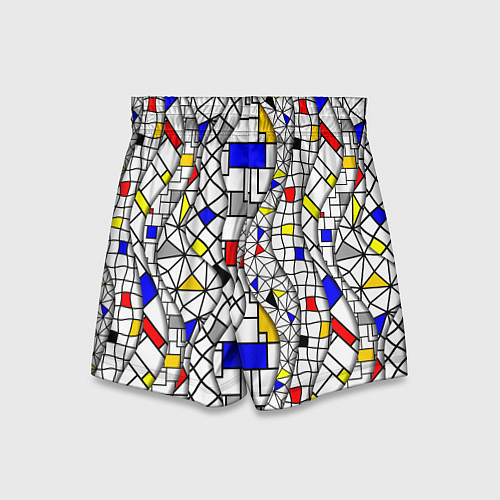 Детские шорты Абстракция цветных прямоугольников Пит Мондриан / 3D-принт – фото 2