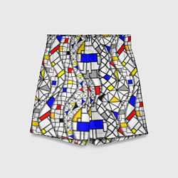 Шорты детские Абстракция цветных прямоугольников Пит Мондриан, цвет: 3D-принт
