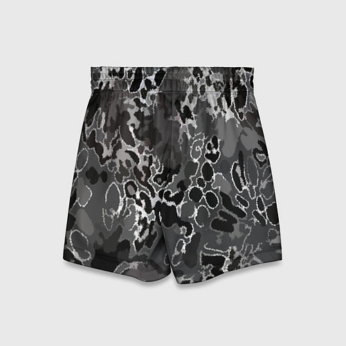 Детские шорты Чёрно-серый абстракция / 3D-принт – фото 2