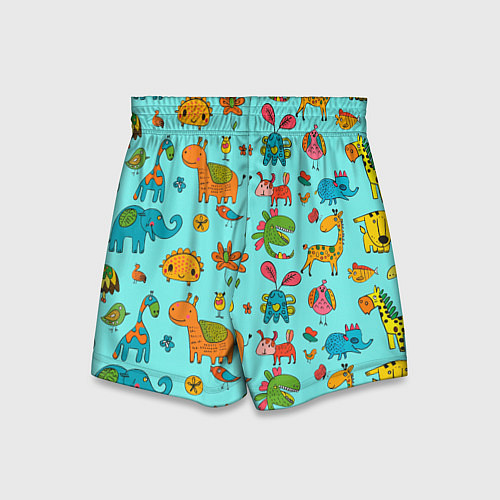 Детские шорты Мультяшные животные каракули / 3D-принт – фото 2