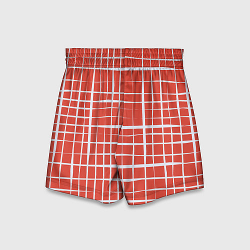 Детские шорты Светлая клетка на красном / 3D-принт – фото 2