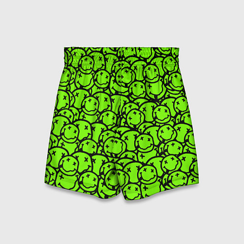 Детские шорты Nirvana green logo smile / 3D-принт – фото 2
