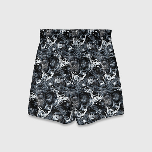 Детские шорты Выдры купаются в речке - паттерн / 3D-принт – фото 2