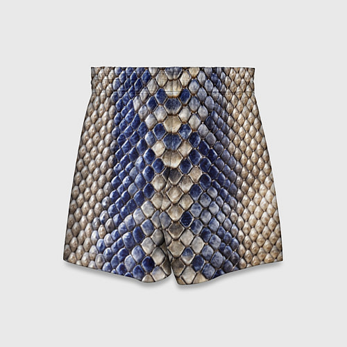 Детские шорты Синяя и серая кожа змеи / 3D-принт – фото 2