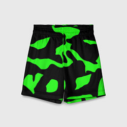 Шорты детские Зелёный камуфляж милитари, цвет: 3D-принт