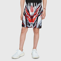 Шорты детские Абстрактный красный кибер демон, цвет: 3D-принт — фото 2