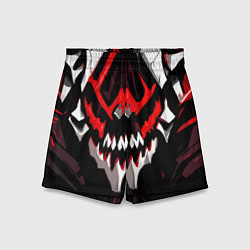 Шорты детские Абстрактное красное лицо монстра, цвет: 3D-принт