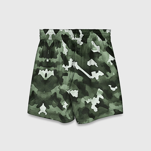 Детские шорты Армейский зелёный камуфляж / 3D-принт – фото 2