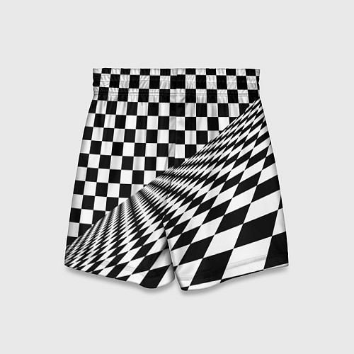 Детские шорты Шахматная психоделика иллюзия / 3D-принт – фото 2