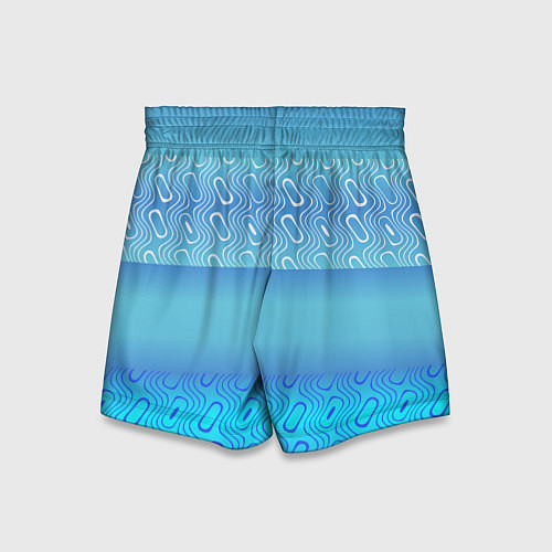 Детские шорты Синие и белые волны / 3D-принт – фото 2