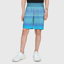 Шорты детские Синие и белые волны, цвет: 3D-принт — фото 2
