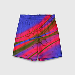 Шорты детские Неоновая броня соты, цвет: 3D-принт