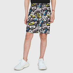 Шорты детские Аудиокассеты паттерн, цвет: 3D-принт — фото 2