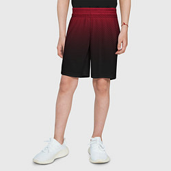 Шорты детские Градиент красно-чёрный текстурированный, цвет: 3D-принт — фото 2