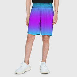 Шорты детские Градиент текстура неоновая, цвет: 3D-принт — фото 2