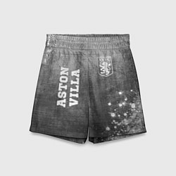Шорты детские Aston Villa - grey gradient вертикально, цвет: 3D-принт