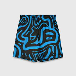 Шорты детские Хаотичные синие полосы, цвет: 3D-принт