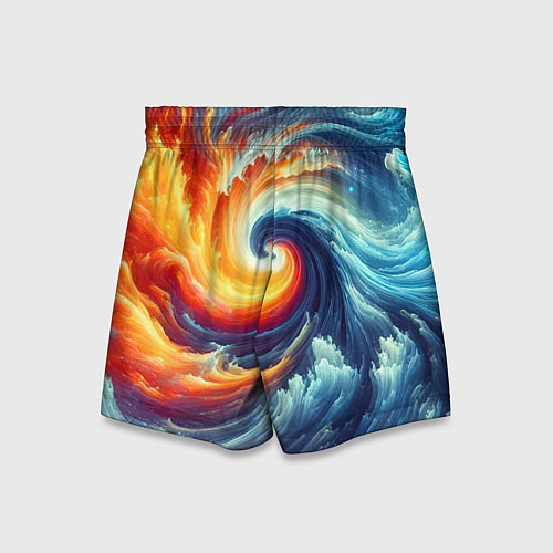 Детские шорты Космическое завихрение - инь янь / 3D-принт – фото 2