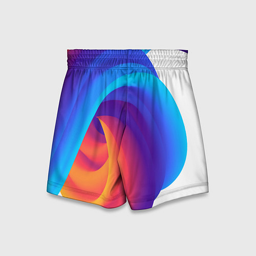 Детские шорты Неоновые волны абстракция / 3D-принт – фото 2