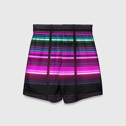 Детские шорты Неоновые лучи текстура / 3D-принт – фото 2