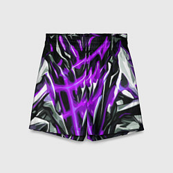 Шорты детские Фиолетовая энергетическая абстракция, цвет: 3D-принт