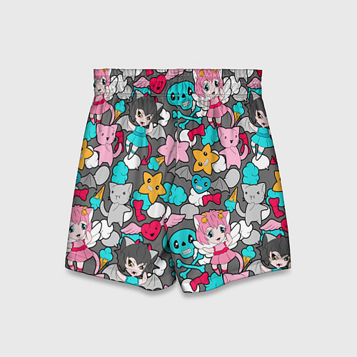 Детские шорты Каракули каваи / 3D-принт – фото 2