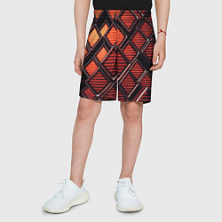 Шорты детские Геометрия карбон, цвет: 3D-принт — фото 2