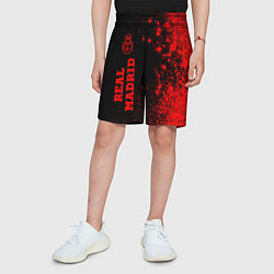 Шорты детские Real Madrid - red gradient по-вертикали, цвет: 3D-принт — фото 2