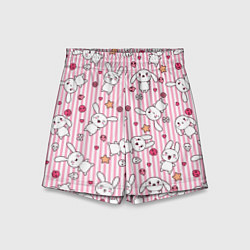 Шорты детские Зайчики паттерн, цвет: 3D-принт