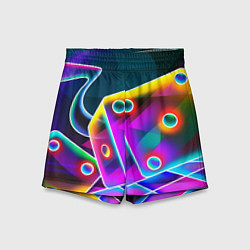 Шорты детские Неоновая геометрия текстура, цвет: 3D-принт