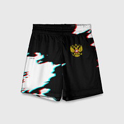 Шорты детские Герб глитч краски, цвет: 3D-принт