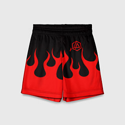 Шорты детские Linkin park logo fire, цвет: 3D-принт
