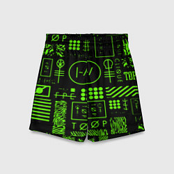Шорты детские Twenty one pilots neon, цвет: 3D-принт
