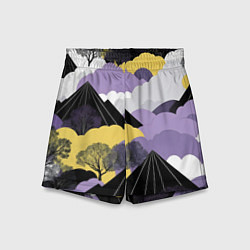 Шорты детские Япония горы, цвет: 3D-принт