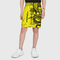 Шорты детские Syberpunk dragon tatoo, цвет: 3D-принт — фото 2