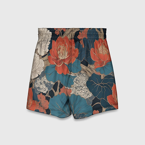 Детские шорты Цветы в стиле иредзуми / 3D-принт – фото 2