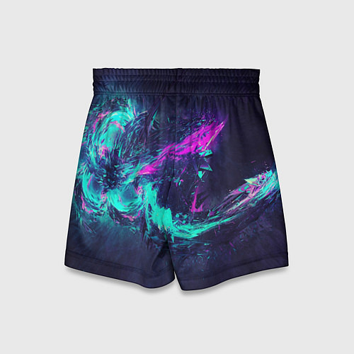 Детские шорты Неоновые краски абстракция / 3D-принт – фото 2
