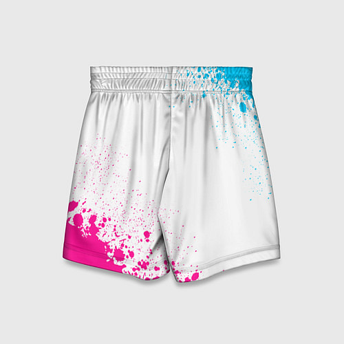 Детские шорты Stumble Guys neon gradient style вертикально / 3D-принт – фото 2