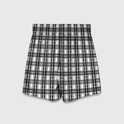 Детские шорты Черно-белая шотландка клетчатый узор / 3D-принт – фото 2