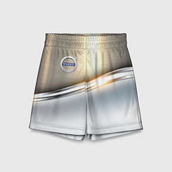 Шорты детские Volvo жёлтый метал, цвет: 3D-принт