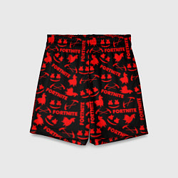 Шорты детские Fortnite pattern game red, цвет: 3D-принт